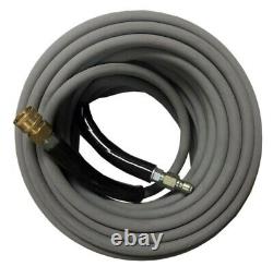 100ft Pressure Washer Hose 4000 PSI Non-Marking Gray With Couplers 275F 3/8