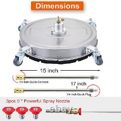 15/15.8/18'' Pressure Washer Surface Cleaner 4000 PSI with 1/4 Quick Connector