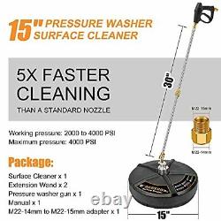 15 inch Pressure Washer Surface Cleaner 4000 PSI, Pressure Washer Attachments
