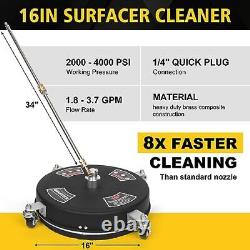 16'' Pressure Washer Surface Cleaner 4000PSI Driveway Pressure Washer Attachm