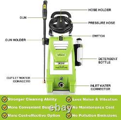 1800W High Pressure Washer 2300PSI Electric Power 2.2GPM 5 Nozzles Cars Driveway