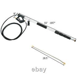 18Ft 4000PSI Commercial Grade Telescoping Pressure Washer Spray Wand 5 Nozzle