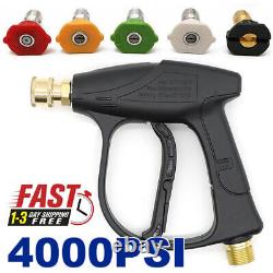 1/4 High Pressure Washer Gun 4000 PSI Car Wash Foam Spray Short Wand with5 Nozzle