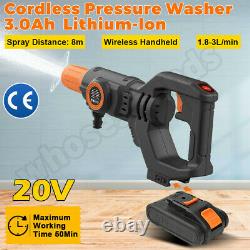 20V Car Cordless Pressure Cleaner Washer 435PSI 3.0A Battery & Charger Portable