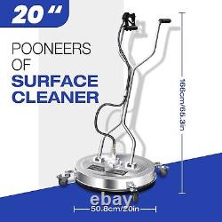 20'' Pressure Washer Surface Cleaner 4500PSI Power Washer Dual Handle with Wheel