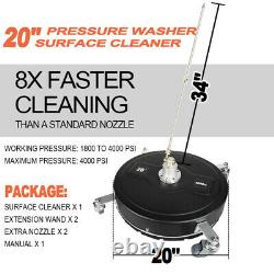 20 Pressure Washer Surface Cleaner With 2 17 Extension Wand Attachment 4000 PSI