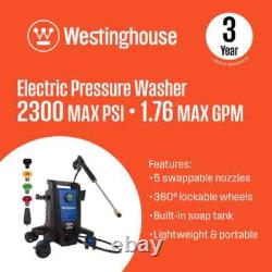 2300 PSI 1.76 GPM Cold Water Electric Powered Pressure Washer with Anti-Tipping