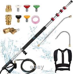 24FT Telescoping Pressure Washer Extension 4000PSI with 5 Spray Nozzle Portable