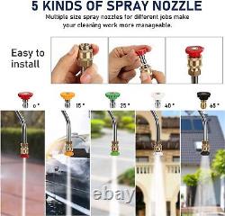 24FT Telescoping Pressure Washer Extension 4000PSI with 5 Spray Nozzle Portable