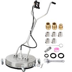24 Inch Pressure Washer Surface Cleaner Stainless Steel with 4 Spinner Wheels