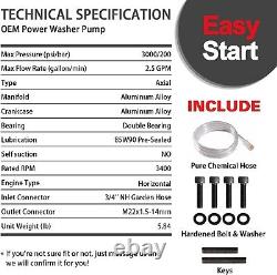2900 PSI Power Washer Pump For Karcher Generac Homelite Horizontal 3/4 Shaft
