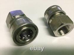 2- Power Pressure Washer 3/8 FPT Quick Connect Socket 4000 PSI Stainless Steel