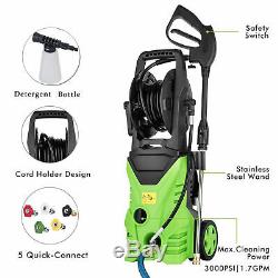 3000PSI 1.8GPM Electric Pressure Washer Home High Power Water Cleaner Machine