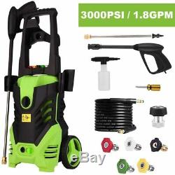 3000PSI 1.8GPM Electric Pressure Washer Home Power Cleaner Machine Sprayer Kit