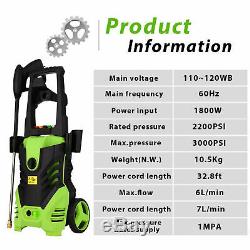 3000PSI 1.8GPM Electric Pressure Washer Home Power Cleaner Machine Sprayer Kit