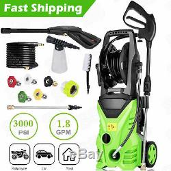3000PSI 1.8GPM Electric Pressure Washer Power Water Cleaner Machine 5 Nozzles