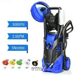 3000PSI Electric High Pressure Washer 2000W 2GPM withPatio Cleaner and 5 Nozzles