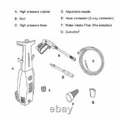 3000PSI Electric High Pressure Washer Burst Sprayer 2000W Built-In Detergent HD