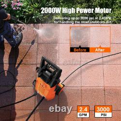 3000PSI Electric Pressure Washer High-Power Cleaner Water Sprayer Machine+2.4GPM