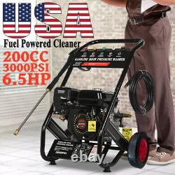 3000PSI Gas Pressure Washer with Wheels for Transport Hose & 5Nozzle for Car Fence