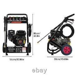 3000PSI Gas Pressure Washer with Wheels for Transport Hose & 5Nozzle for Car Fence