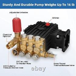 3300PSI Triplex Pressure Washer Water Pump, 3.9GPM, 3/4 Shaft GX200 90036 90028