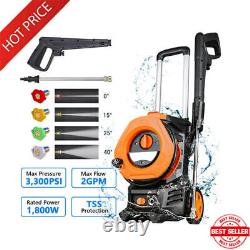 3300 PSI Electric Pressure Washer Cleaning Durable Powerful Patios Driveways New