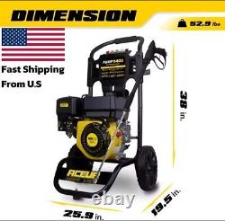 3400PSI Pressure Washer 2.6GPM Gas Power Washer 212CC with Hose/5 Piece Nozzles