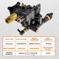 3400 PSI Power Pressure Washer Pump for 3/4 Shaft Horizontal Washer Pump 2.5GPM