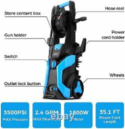 3500PSI 1800W Electric Pressure Washer` High Power Car Cleaner Machine+4Nozzles