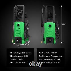 3500PSI Electric Pressure Washer 2.6GPM 1800W Power Cleaner with 4 Nozzles Green