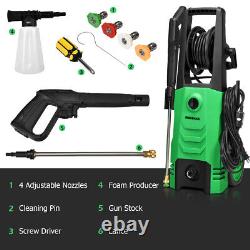 3500PSI Electric Pressure Washer 2.6GPM 1800W Power Cleaner with 4 Nozzles Green