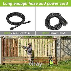 3500PSI Max Electric 2.6GPM Portable Pressure Power Washer Hose Reel 4 Nozzles