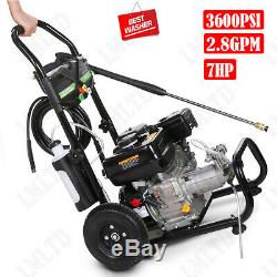 3600PSI 7HP 2.8GPM Gas / Electric Pressure Washer Auto Cold Water Cleaner Kit