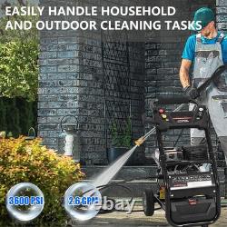 3600PSI Pressure Washer 2.6GPM Gas Power Washer 210CC With 26ft Hose & 2 Wheels