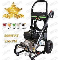 3600 PSI 2.8GPM Gas Pressure Washer High Power Cold Water Cleaner 212CC 7HP