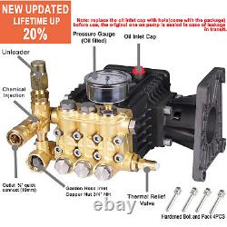 3600 PSI 4.7 GPM Triplex Pump 1? Hollow Shaft Pressure Power Washer Pump+Valve