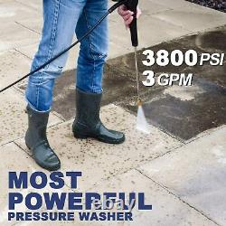 3800PSI 3.0GPM Electric Pressure Washer Cold Water Cleaner Machine 2000W