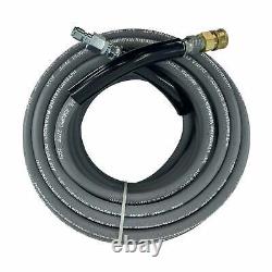 3/8 x 100' 4000 PSI Gray Non-Marking Pressure Washer Hose with Couplers (2-Pack)