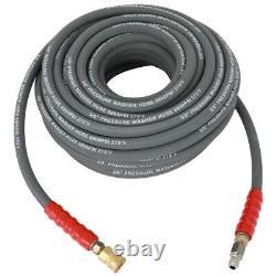 3/8 x 100ft 6000psi Hot Water Pressure Washer Hose Non-Marking 2-Braid R2 Gray