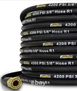 50FT Steel Braided 4200 PSI, 3/8 Pressure Washer Hose Commercial Grade
