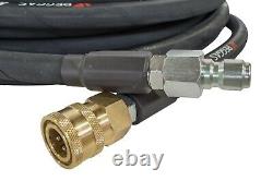 50FT Steel Braided 4200 PSI, 3/8 Pressure Washer Hose Commercial Grade