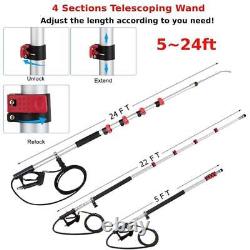 5FT-24FT Telescoping Pressure Washer Wand 4000PSI with 5 Spray Nozzle Tips