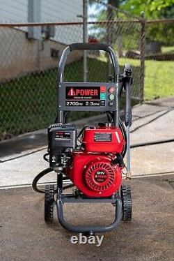 A-iPower 2,700 PSI 2.3 GPM Cold Water Gas Pressure Washer CARB, Black/Red