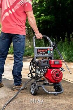 A-iPower 2,700 PSI 2.3 GPM Cold Water Gas Pressure Washer CARB, Black/Red