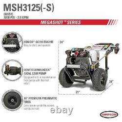 Cold Water Pressure Washer HONDA GC190 Gas Powered Recoil 3200 PSI 2.5 GPM