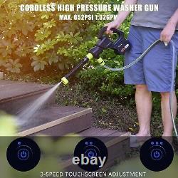 Cordless High Pressure Washer, 652PSI Portable Power Washer with 2 Batteries, 3-Sp