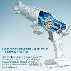 Cordless Pressure Washer, 1000PSI Brushless Portable Power Washer with Rechar