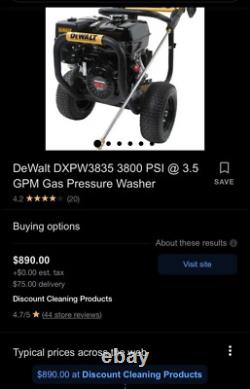 DeWalt DXPW3835 3800 PSI 3.5 GPM HONDA GX270 Pressure Washer RIDGID 18 Cleaner