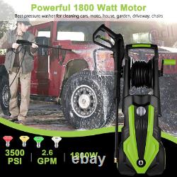 Electric HighPower Pressure Washer Max 3500PSI+2.6GPM Sprayer Car Clean Machine